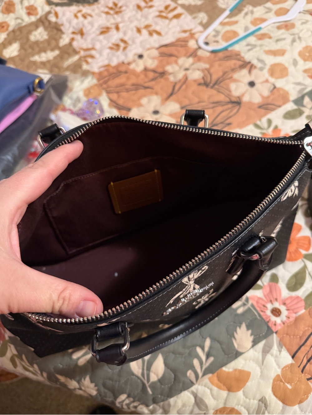 Coach Bow Print Georgia Satchel - Picture 5 of 7